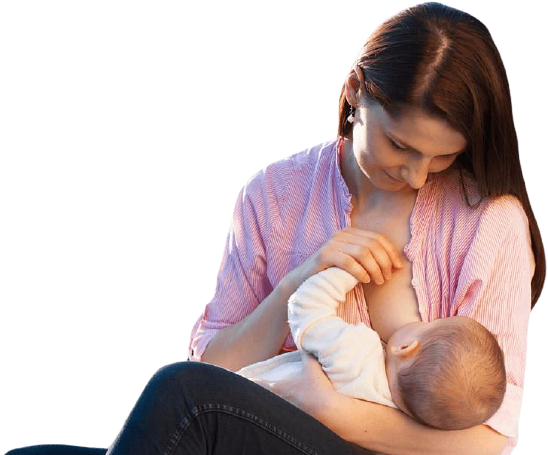 Mother breastfeeding her baby during a lactation consultation